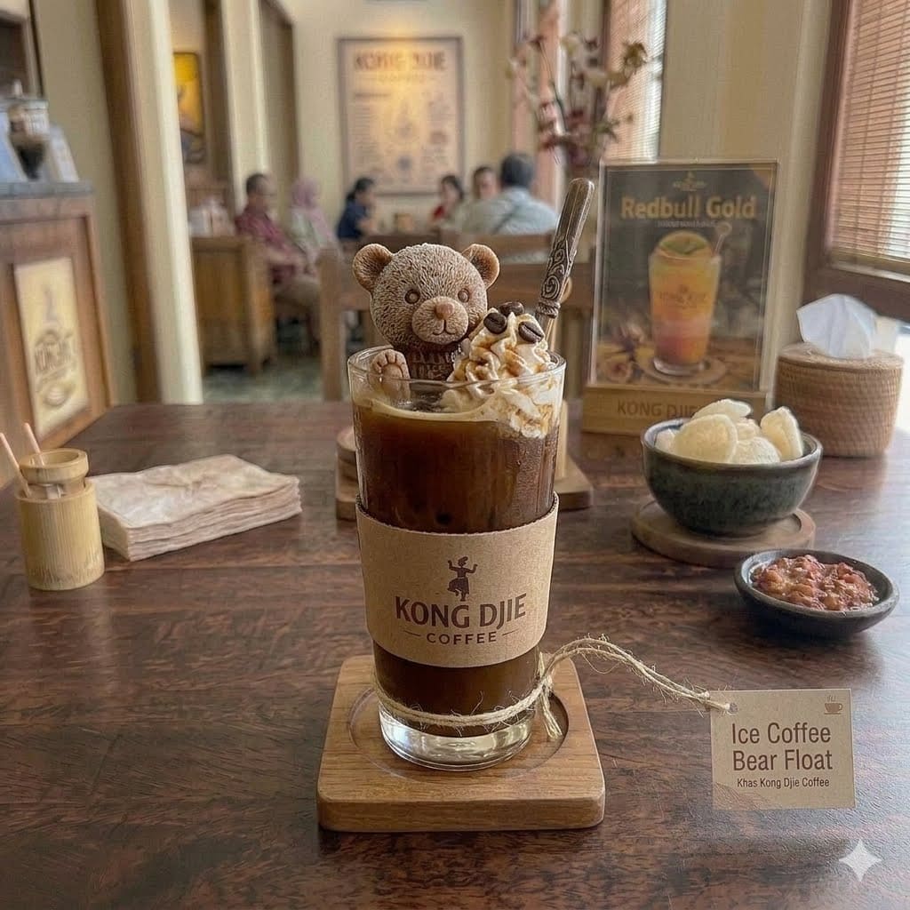 Ice Coffee Bear Float Kedai Kopi Kong Djie